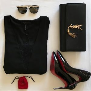 BCBGMAXAZRIA 'Alie' Lace Inset A-Line Dress